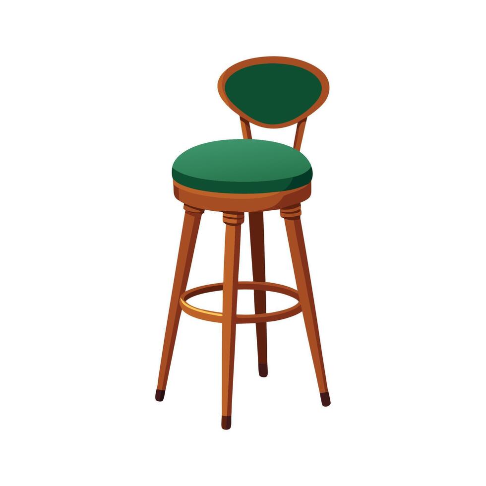 Stylish vintage-style wooden barstool vector