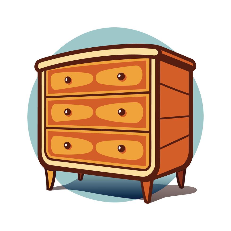 Creative chest of drawers with vintage-inspired details vector
