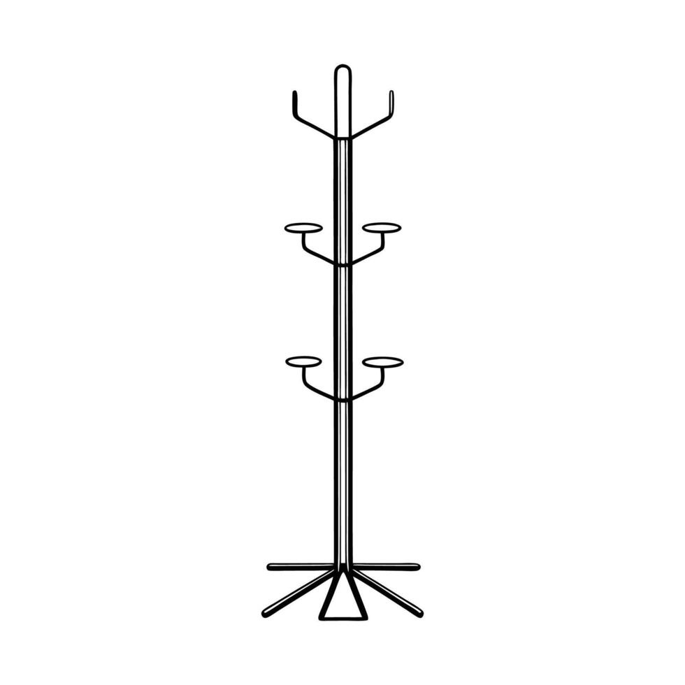 Tall narrow coat rack with sleek design vector