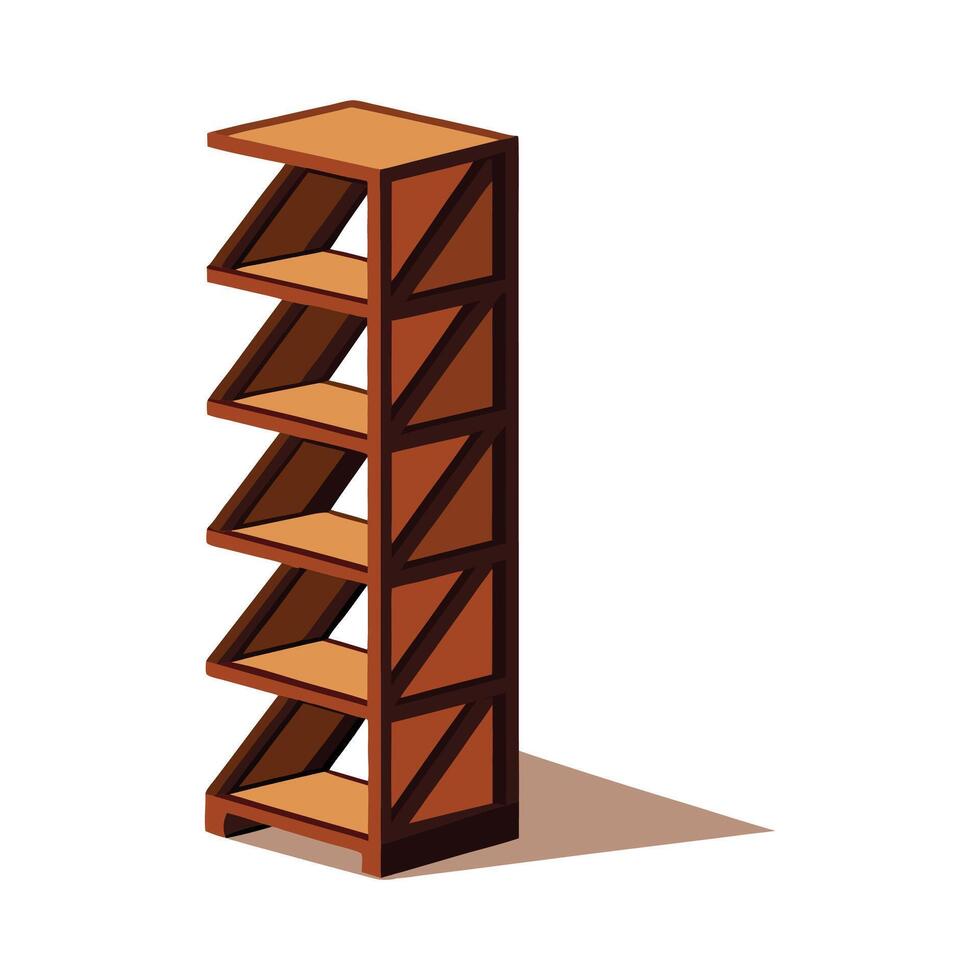 Creative tall bookshelf with unique zigzag pattern vector