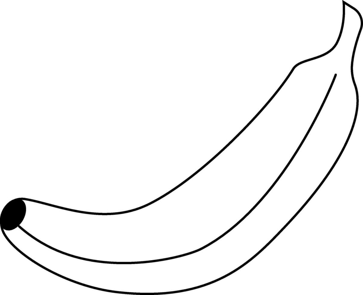 Banana coloring pages for kids. Trace and color Banana. Banana line art for coloring books isolated on white background. Kindergarten and preschool worksheets printable for kids. vector