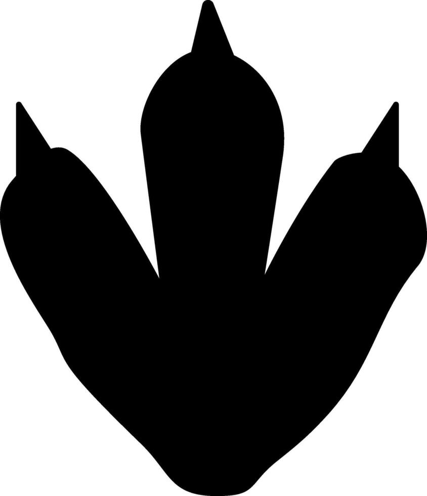 Dinosaur dragon Footprint Silhouette, graphic line illustration on transparent background vector