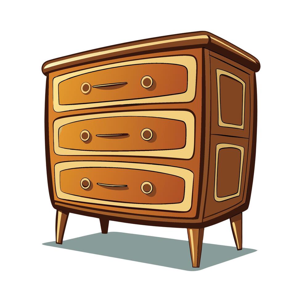 Stylish vintage-inspired chest of drawers vector