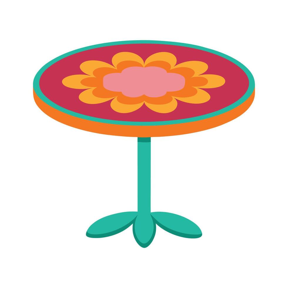 Stylish round flower-shaped table vector
