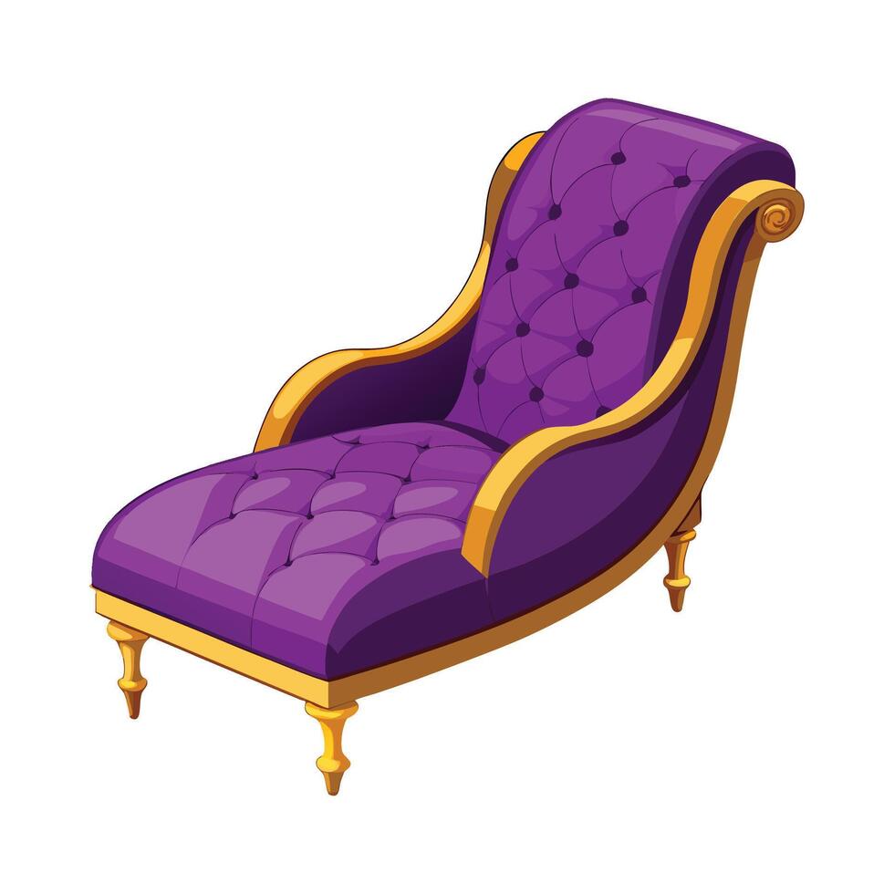 Luxurious chaise lounge with tufted backrest vector