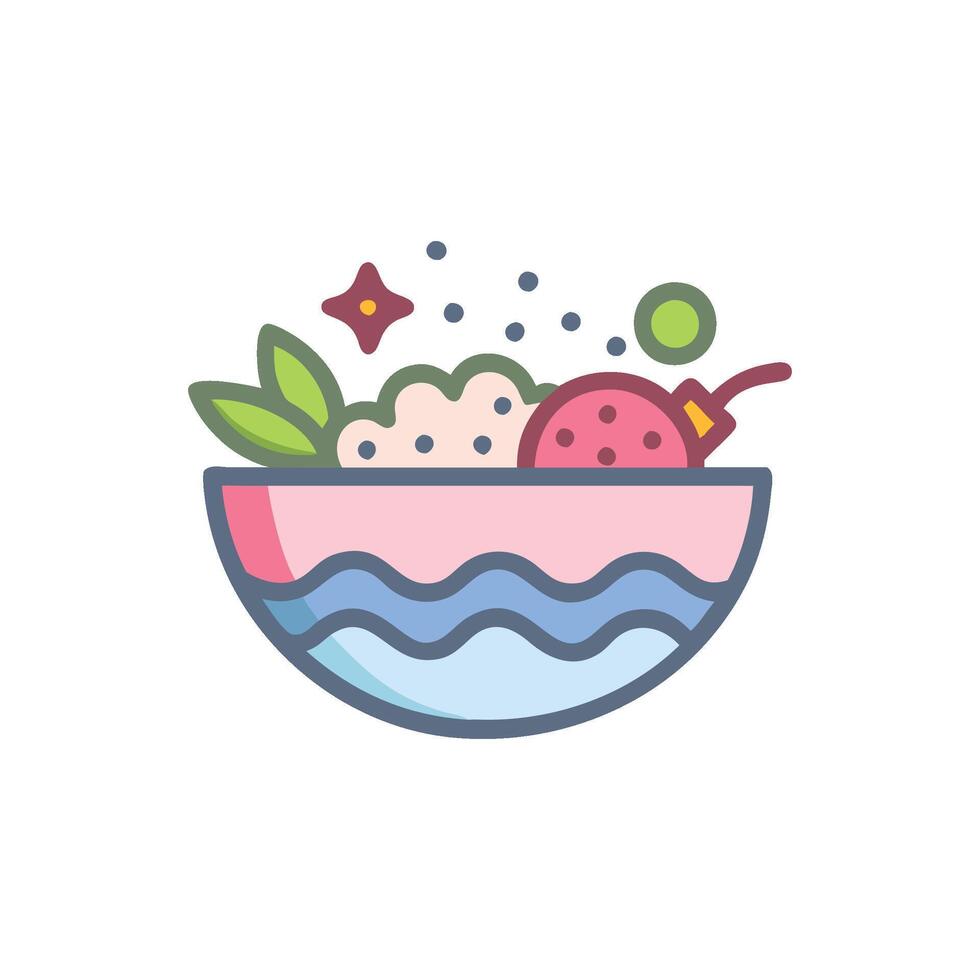 Delicious Smoothie Bowl Icon Design vector