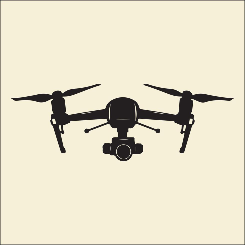 Drone Icon Silhouette, Technology vector