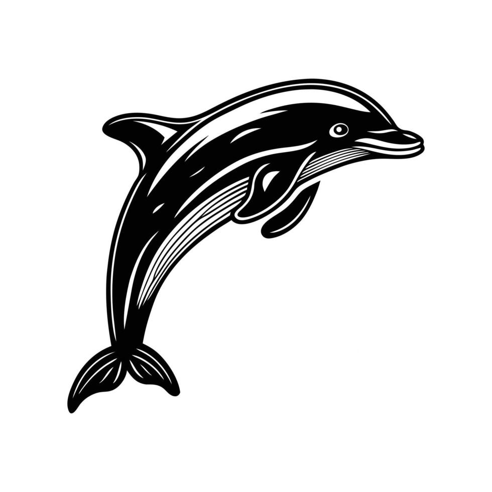 Minimalist Dolphin Silhouette Design vector