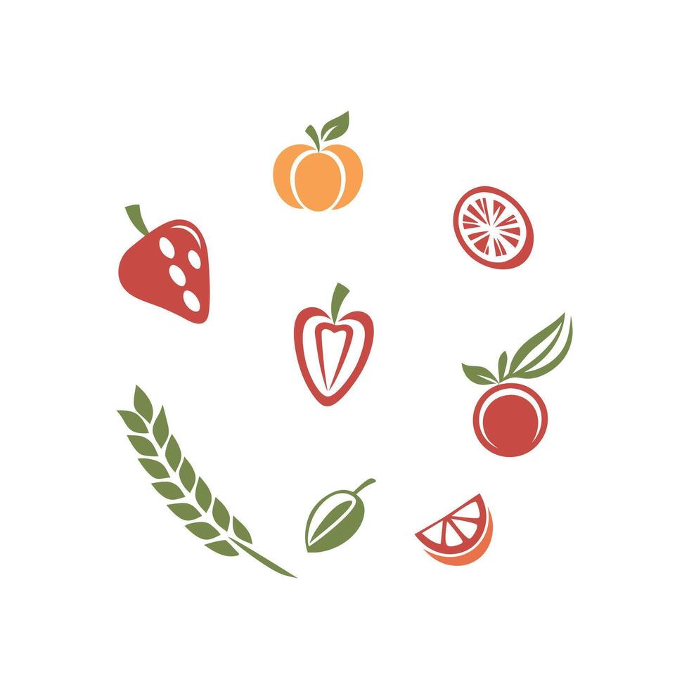 Food and Vegetables Items Set vector