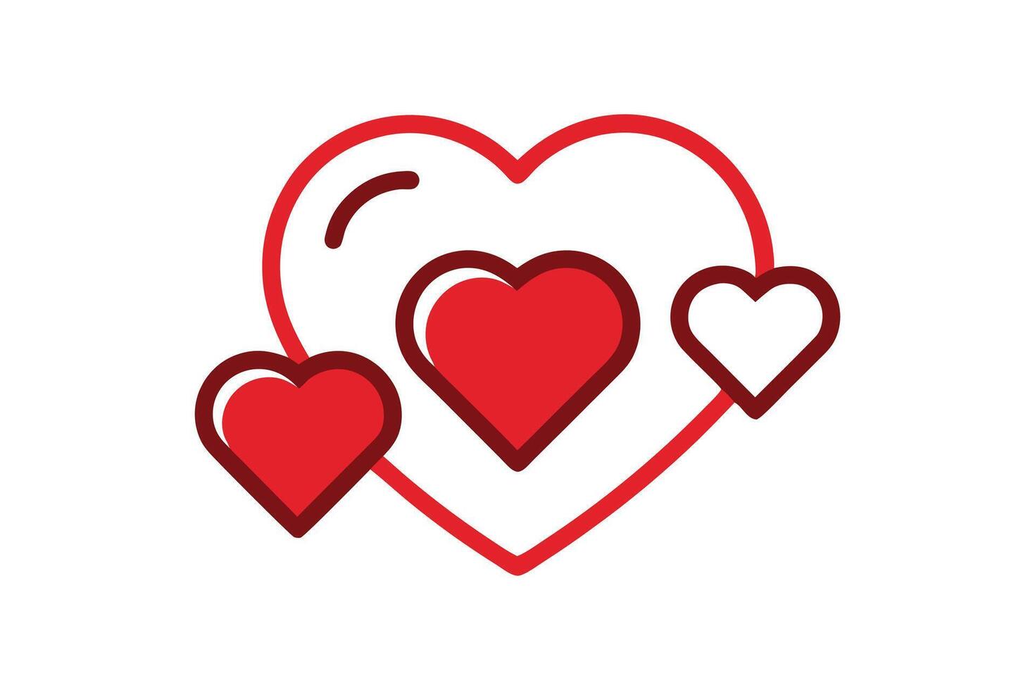 Minimalist love heart icon design vector