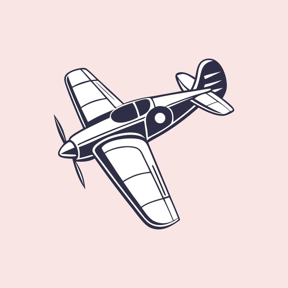 Minimalist plane silhouette design vector