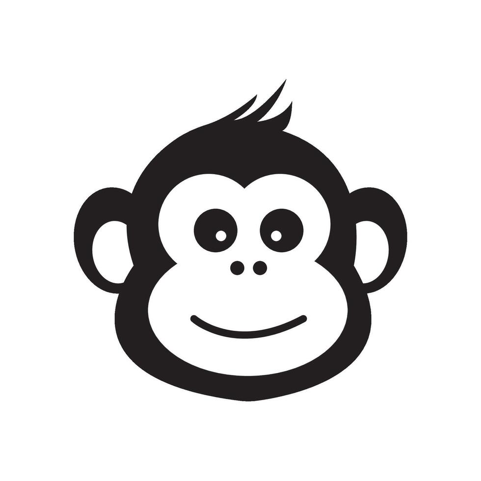 cute monkey icon illustration design template vector