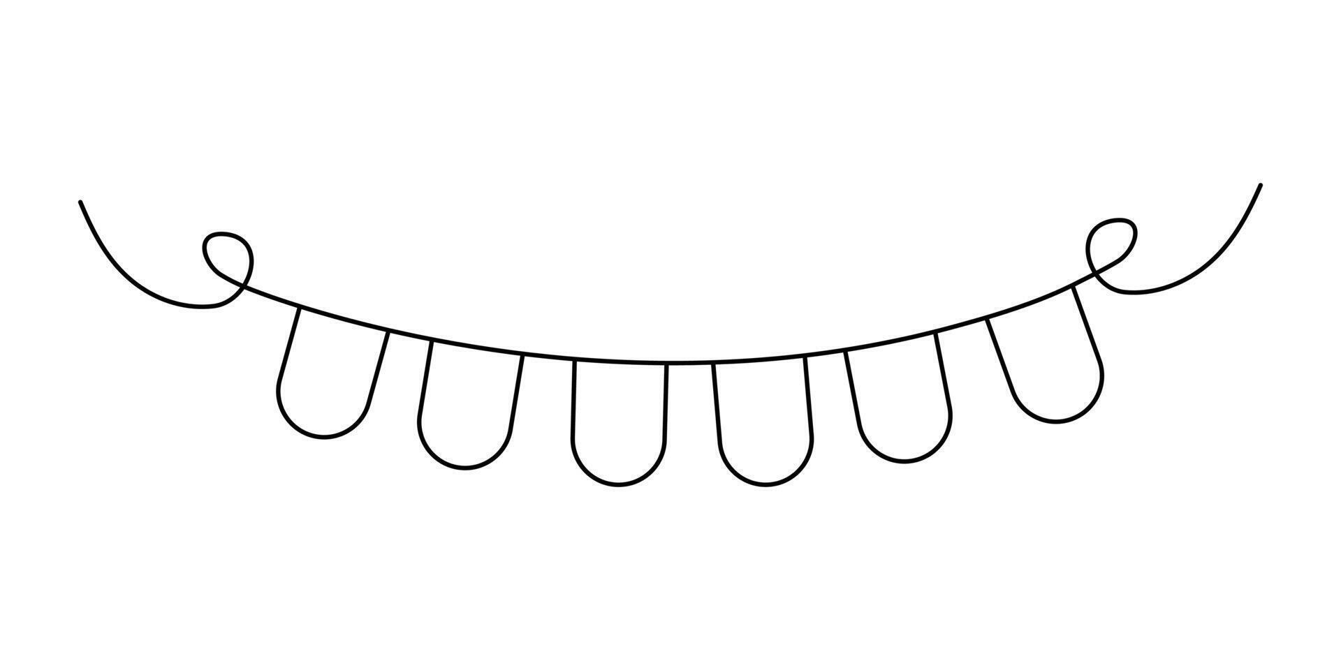 Minimalist design of a decorative garland with simple line art elements vector
