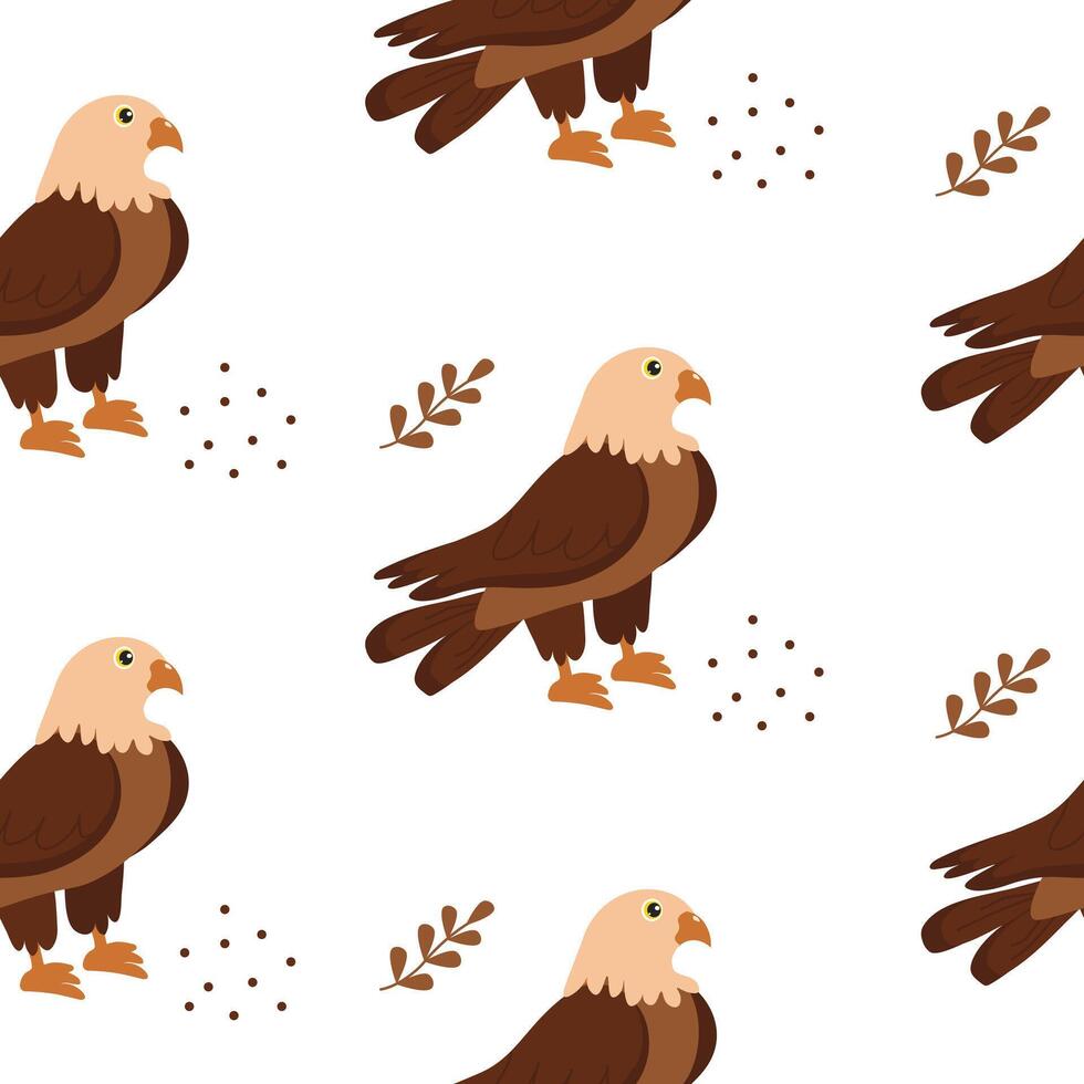 Colorful bird pattern featuring stylized birds and leaves in a playful design vector