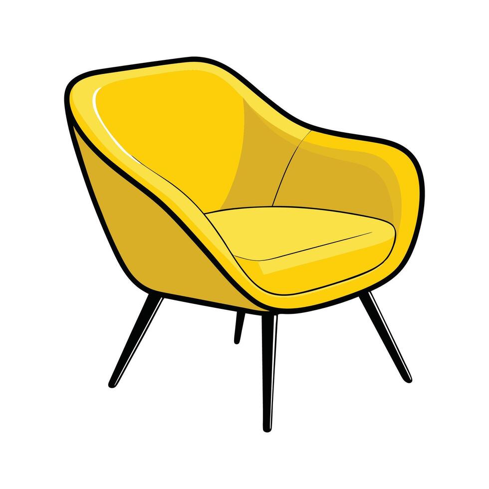 Stylish accent chair with bucket seat vector
