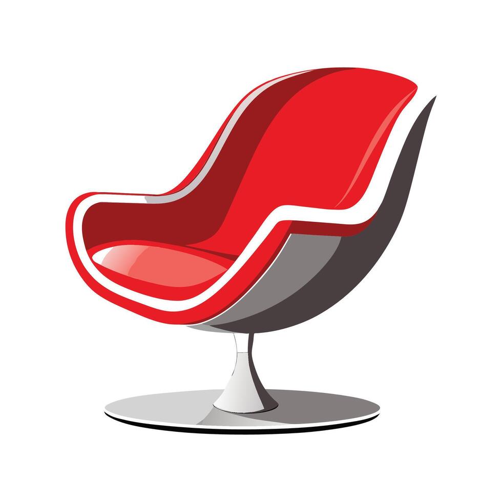 Chic futuristic lounge chair featuring chrome base vector