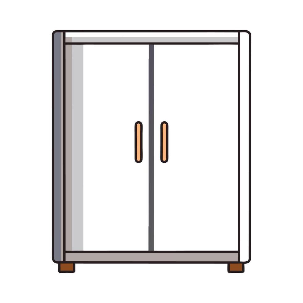 Stylish wardrobe featuring minimalist sliding doors vector