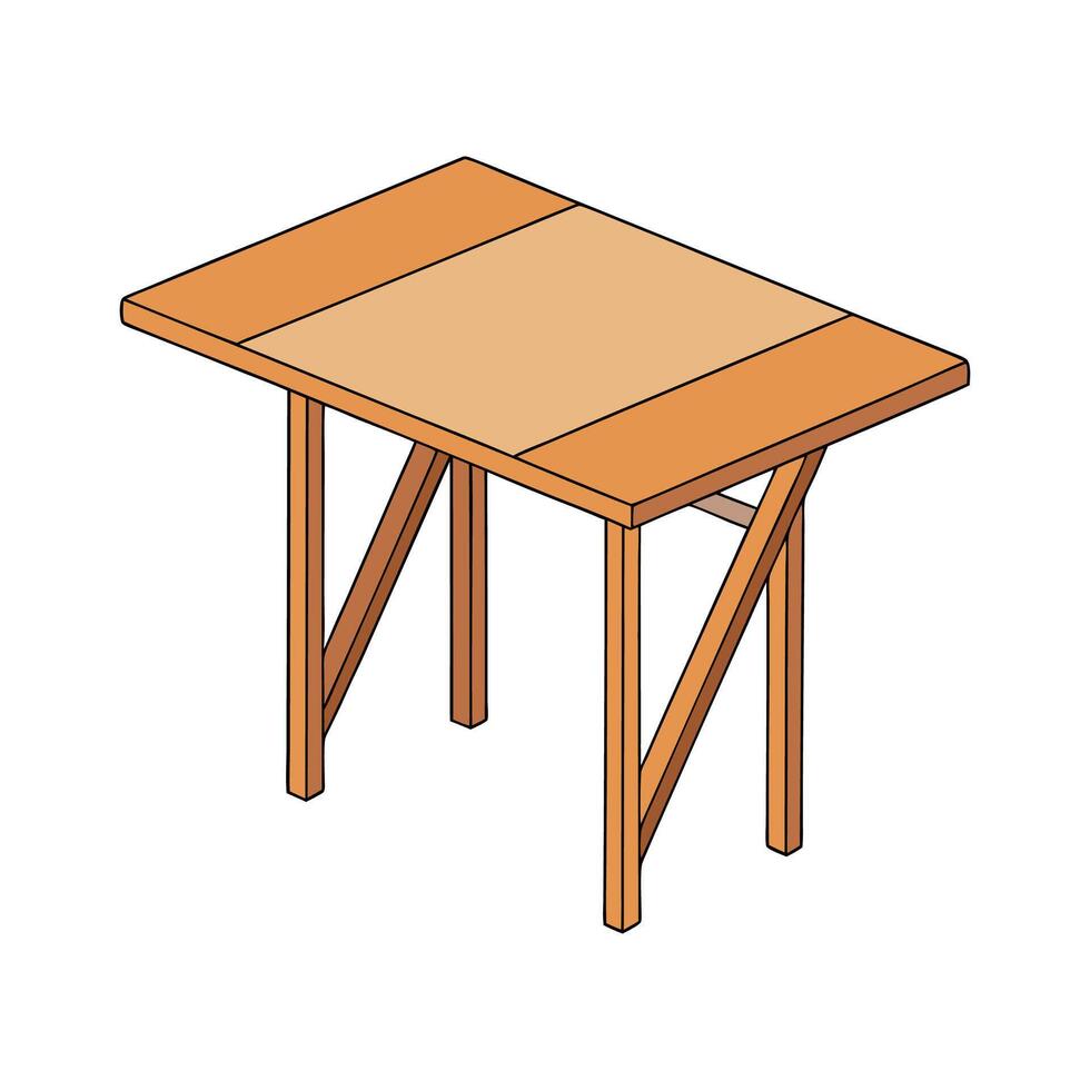 Creative wooden dining table with foldable feature vector