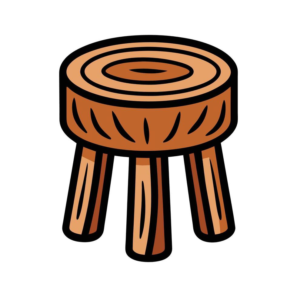 Chic log-shaped stool design vector