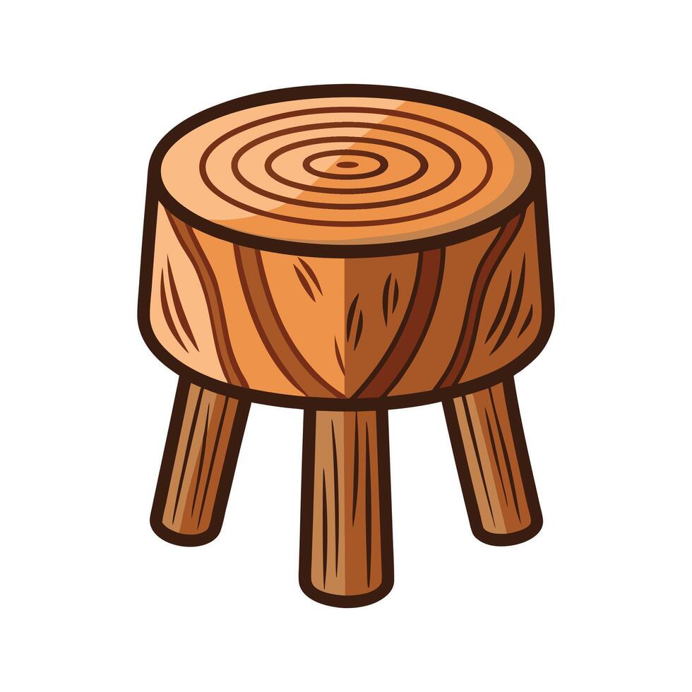 Stool shaped like a log vector