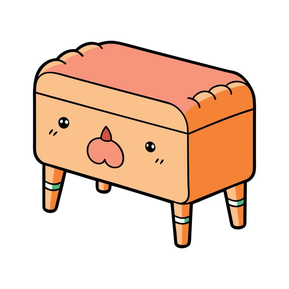 Storage bench with animal feet design vector