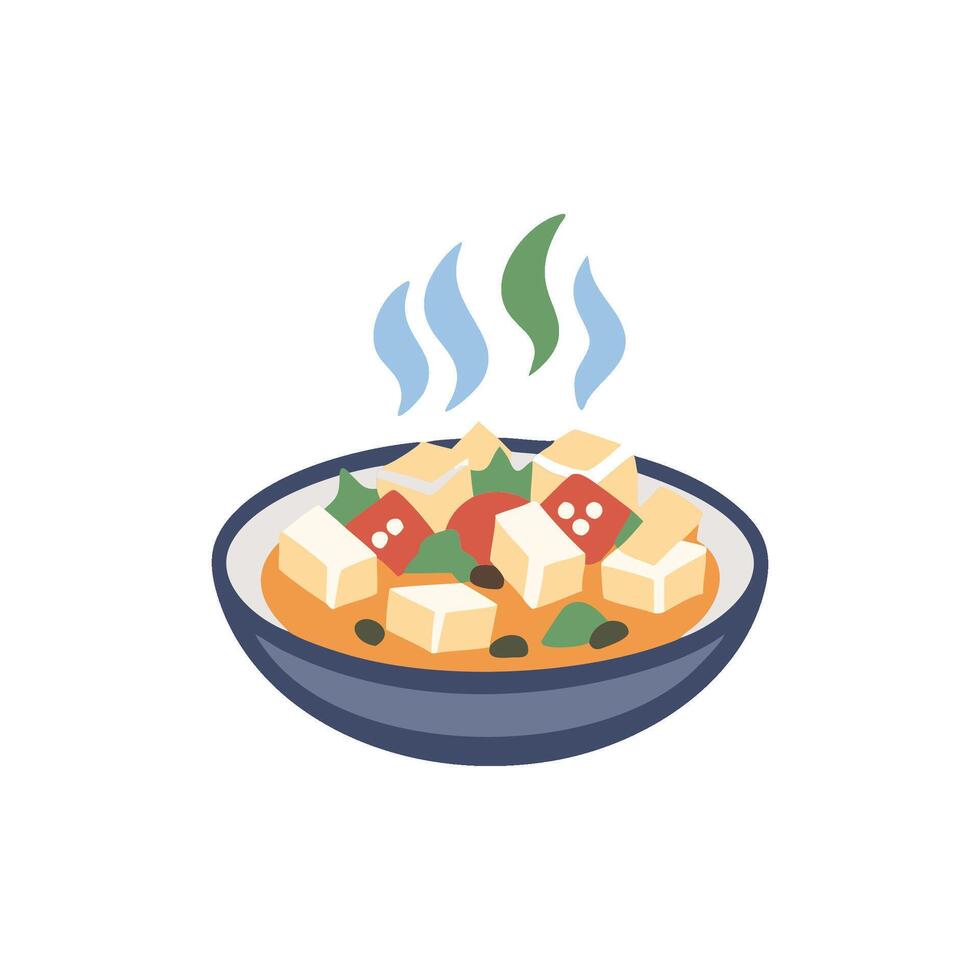 Nutritious Tofu Stir-Fry Icon vector