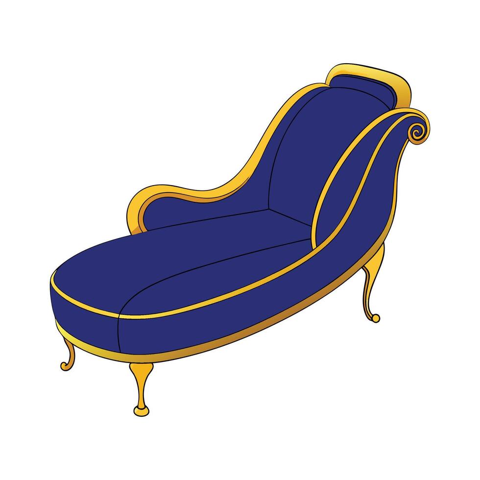 Stylish curvy chaise lounge with elegant design vector