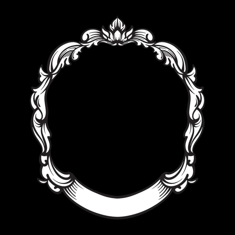 Vintage frame with ornament, isolated on black background vector