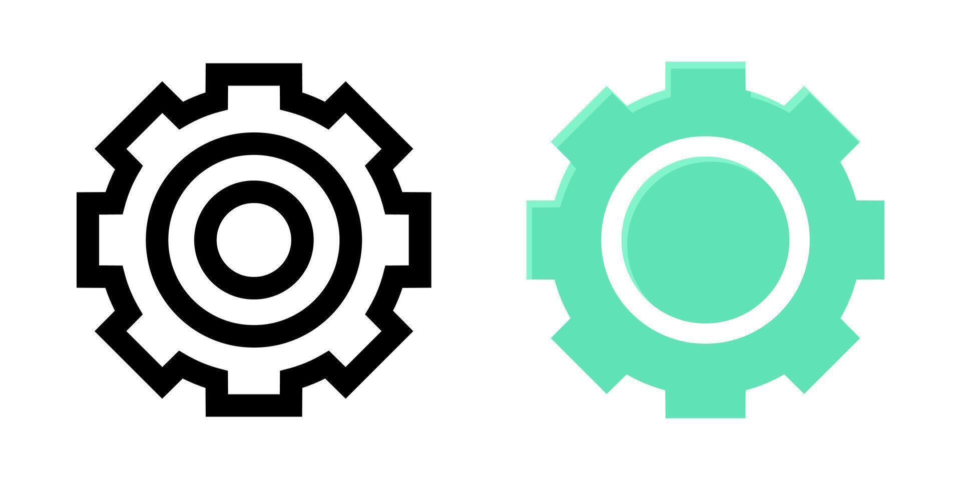 Gear icon black and colored striped illustration vector