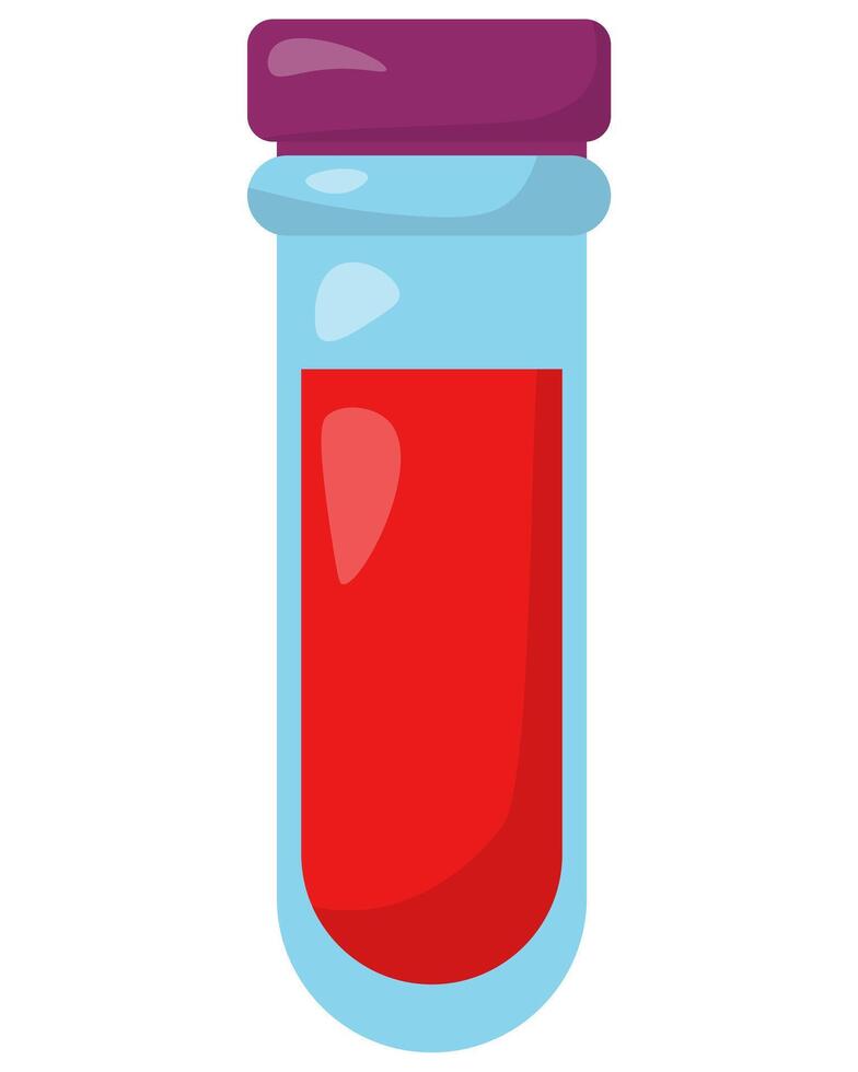 Closed test tube with blood without label, medical material for blood analysis vector