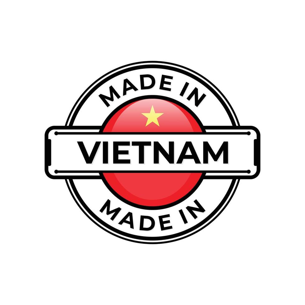 Made in Vietnam label icon emblem isolated on white background vector