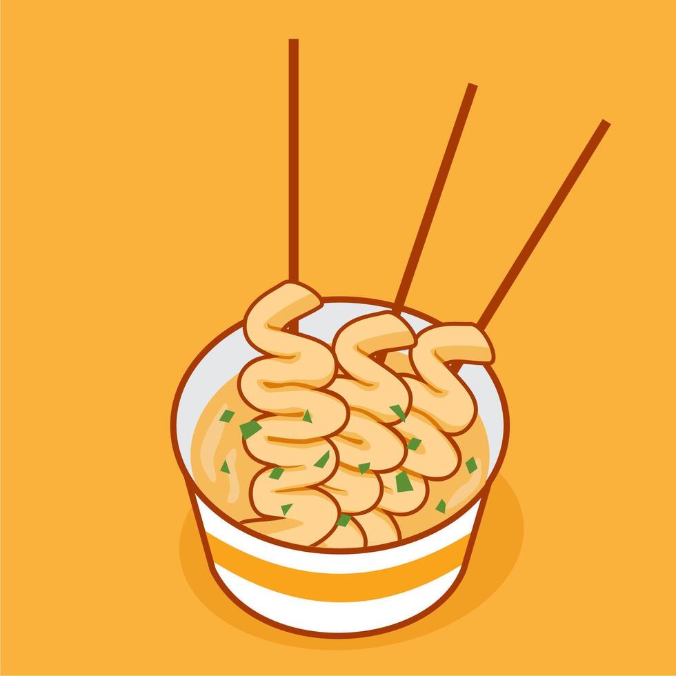 Eomuk or Odeng, Korean Street Food Illustration vector