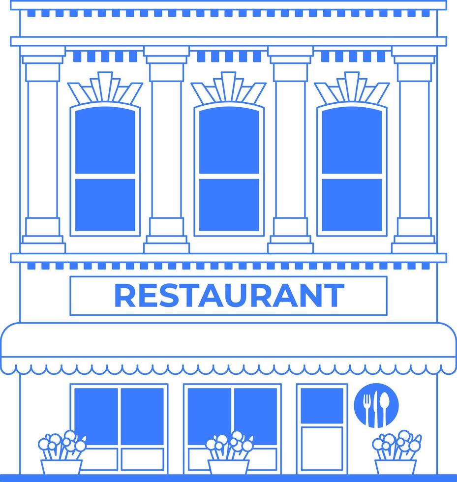 Restaurant building isolated graphic vector