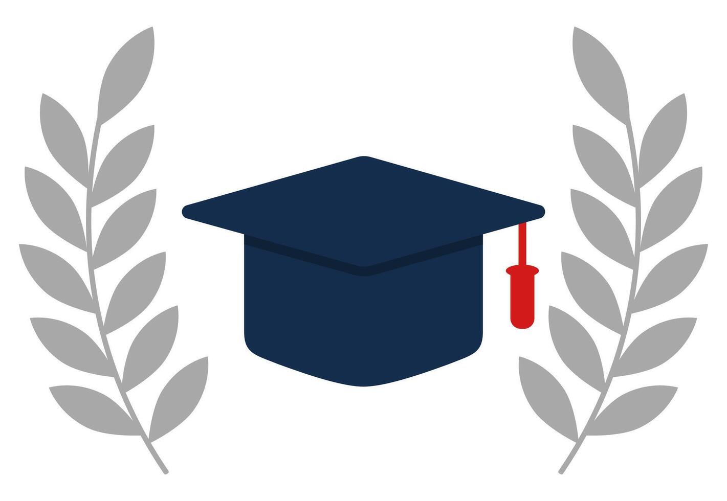 Graduation cap flat icon isolated on white background. vector