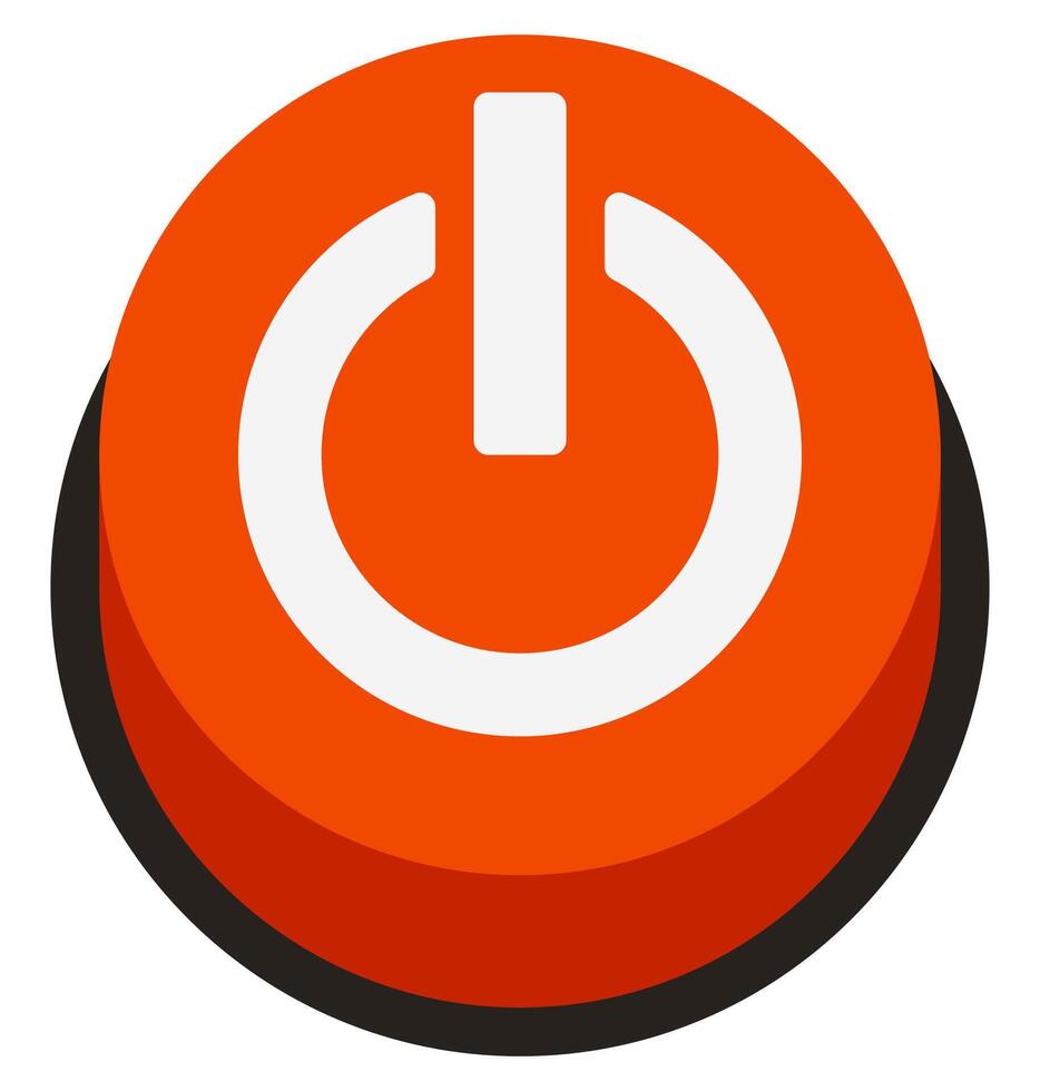 Flat icon of power switch button isolated on white background. vector