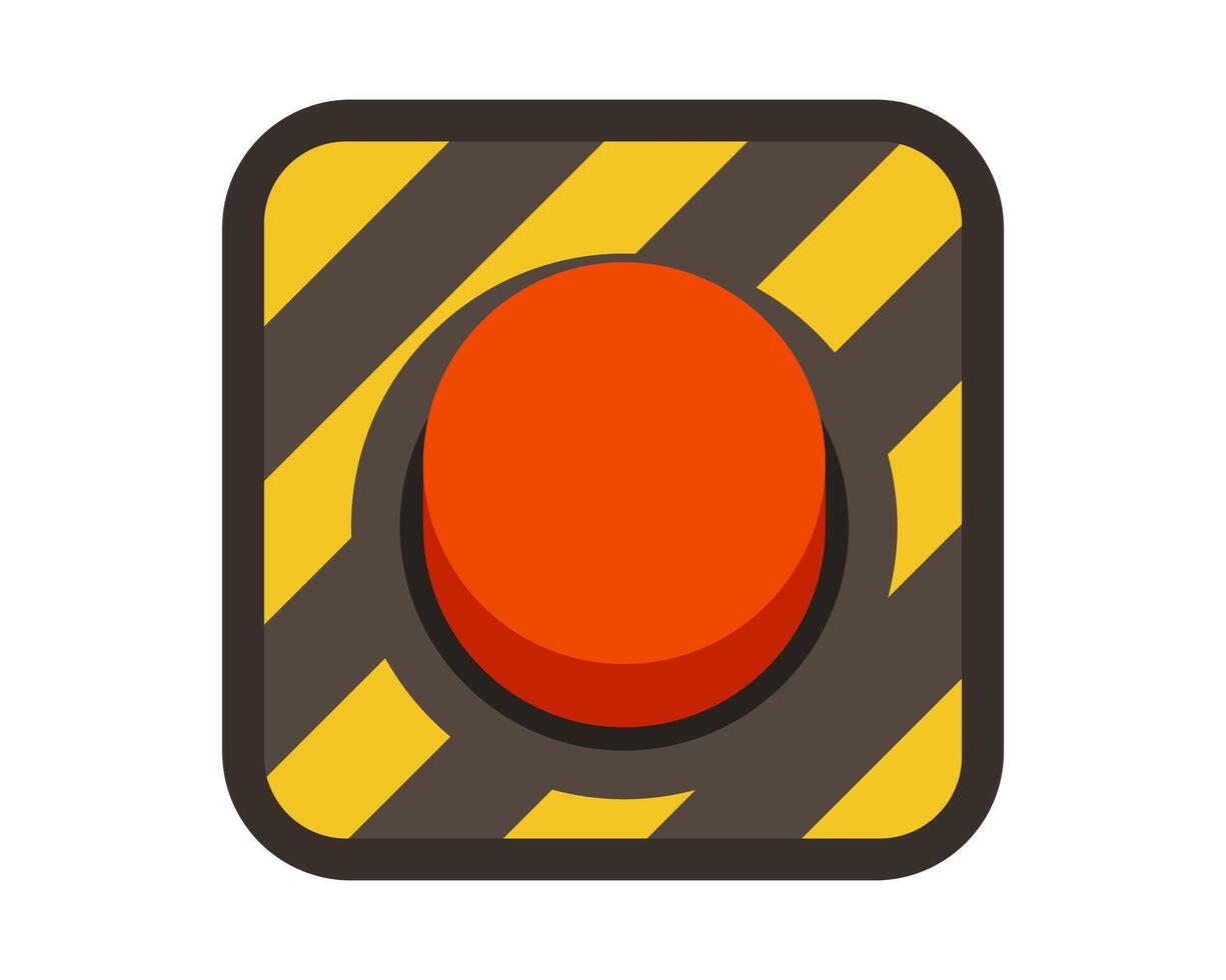Emergency push button isolated on white background. vector