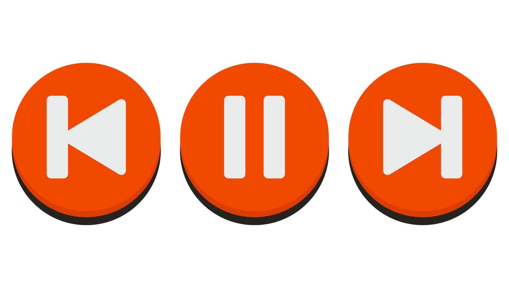 Set of play buttons icons isolated on white background. vector