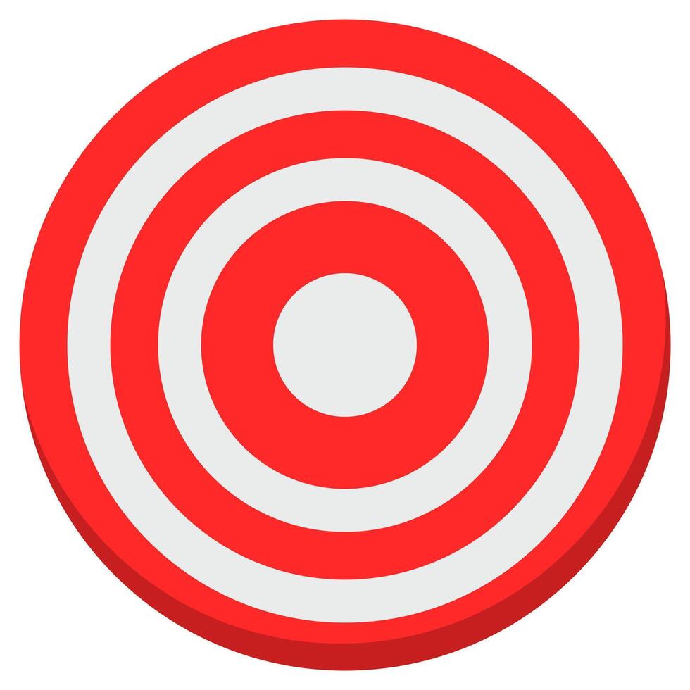 Red target icon isolated on white background. vector