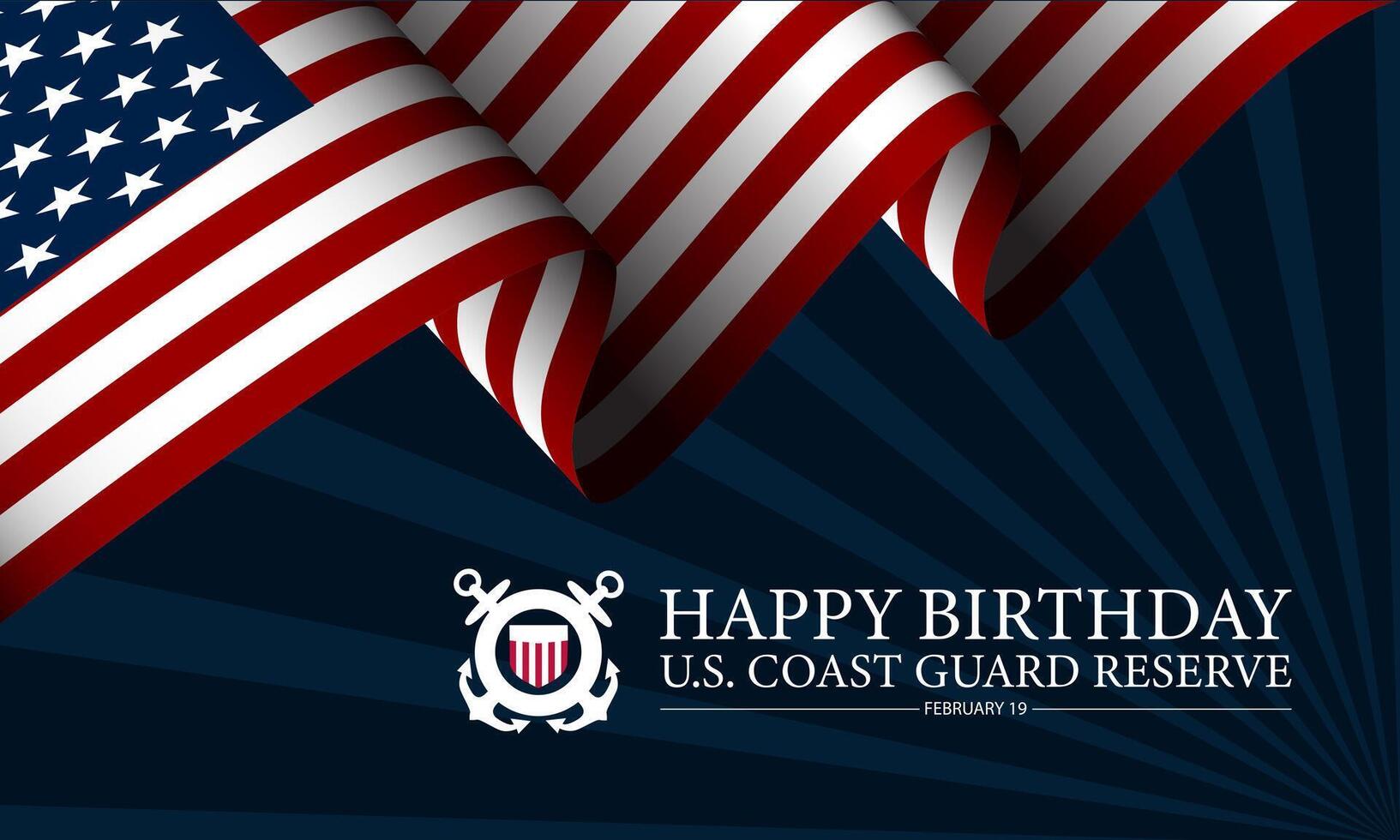 Happy birthday us coast guard reserve vector