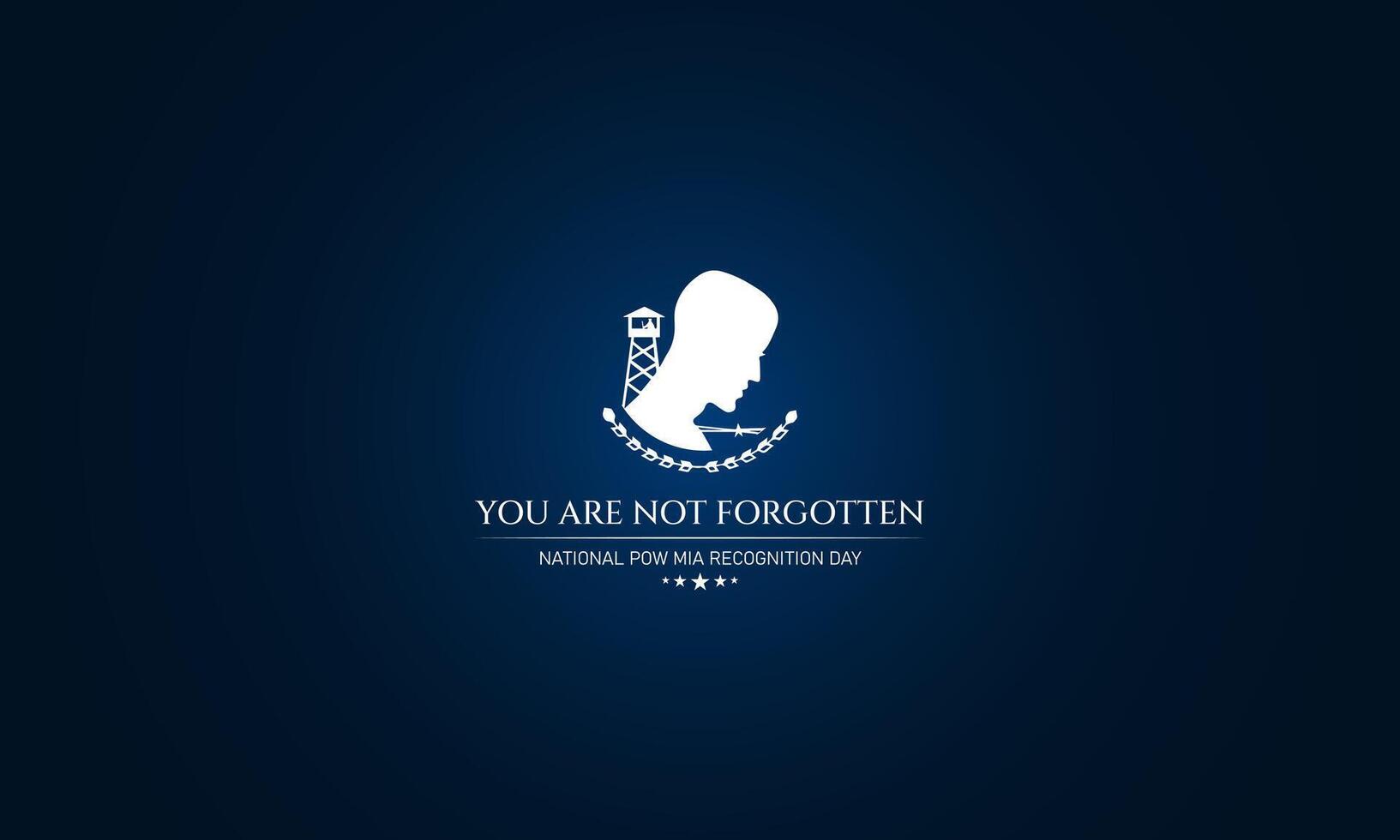 National POW MIA Recognition Day Design Background Illustration with you are not forgotten text vector