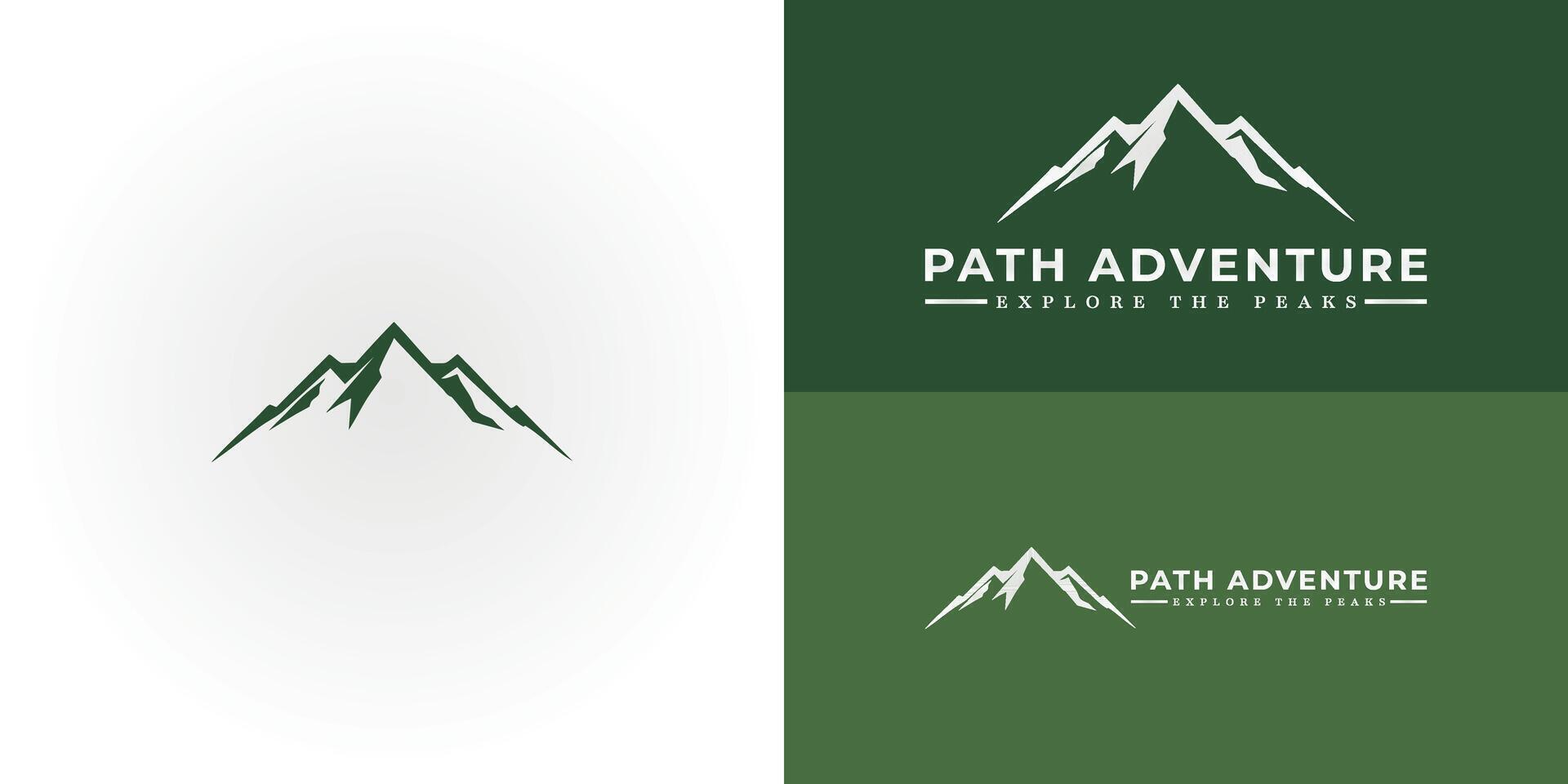abstract logo design features a series of stylized mountain peaks, evoking a sense of adventure and a connection to nature. This logo is particularly well-suited for businesses in the outdoor industry vector