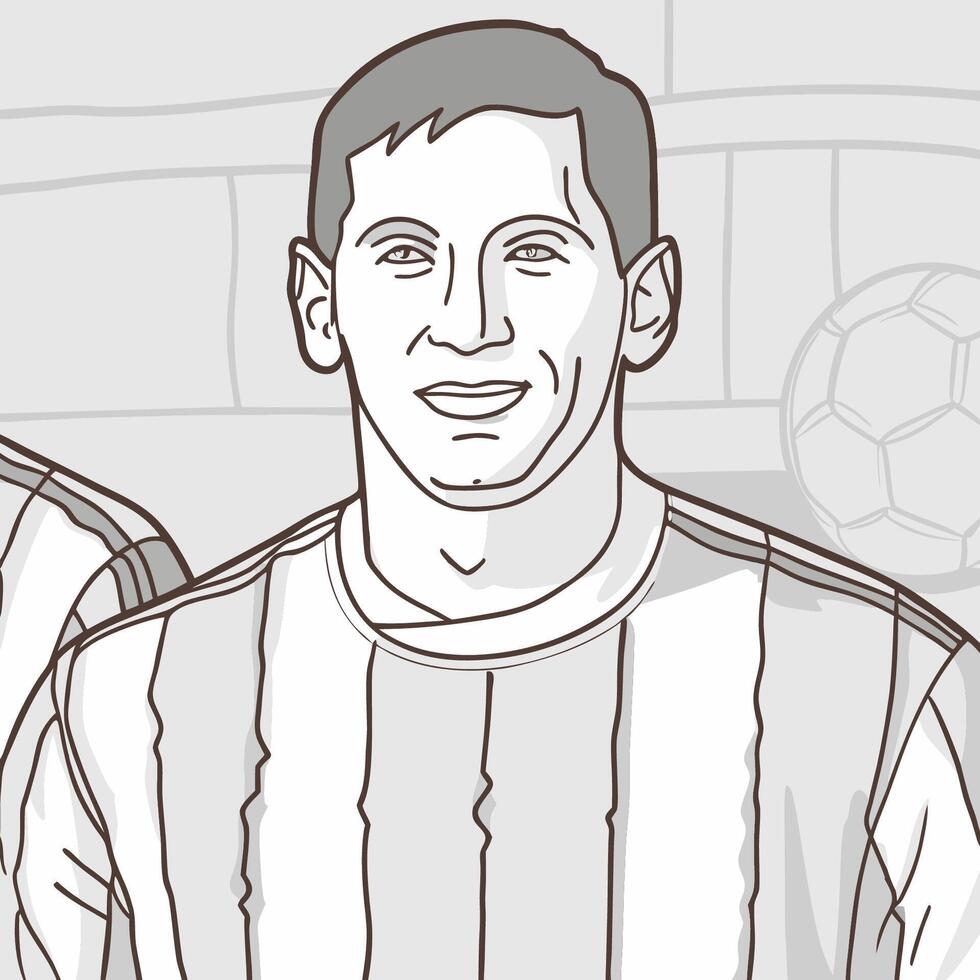 Simple Lionel Messi illustration showcasing the football legend's iconic skill and legacy as Argentina's greatest player, argentina vector