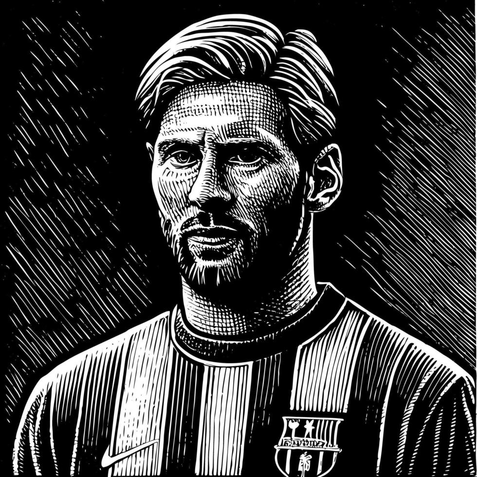 Simple Lionel Messi greatest all of time illustration showcasing the football legend's iconic skill and legacy as Argentina's greatest player vector