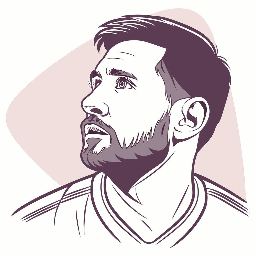 Simple GOAT Lionel Messi illustration showcasing the football legend's iconic skill and legacy as Argentina's greatest player vector