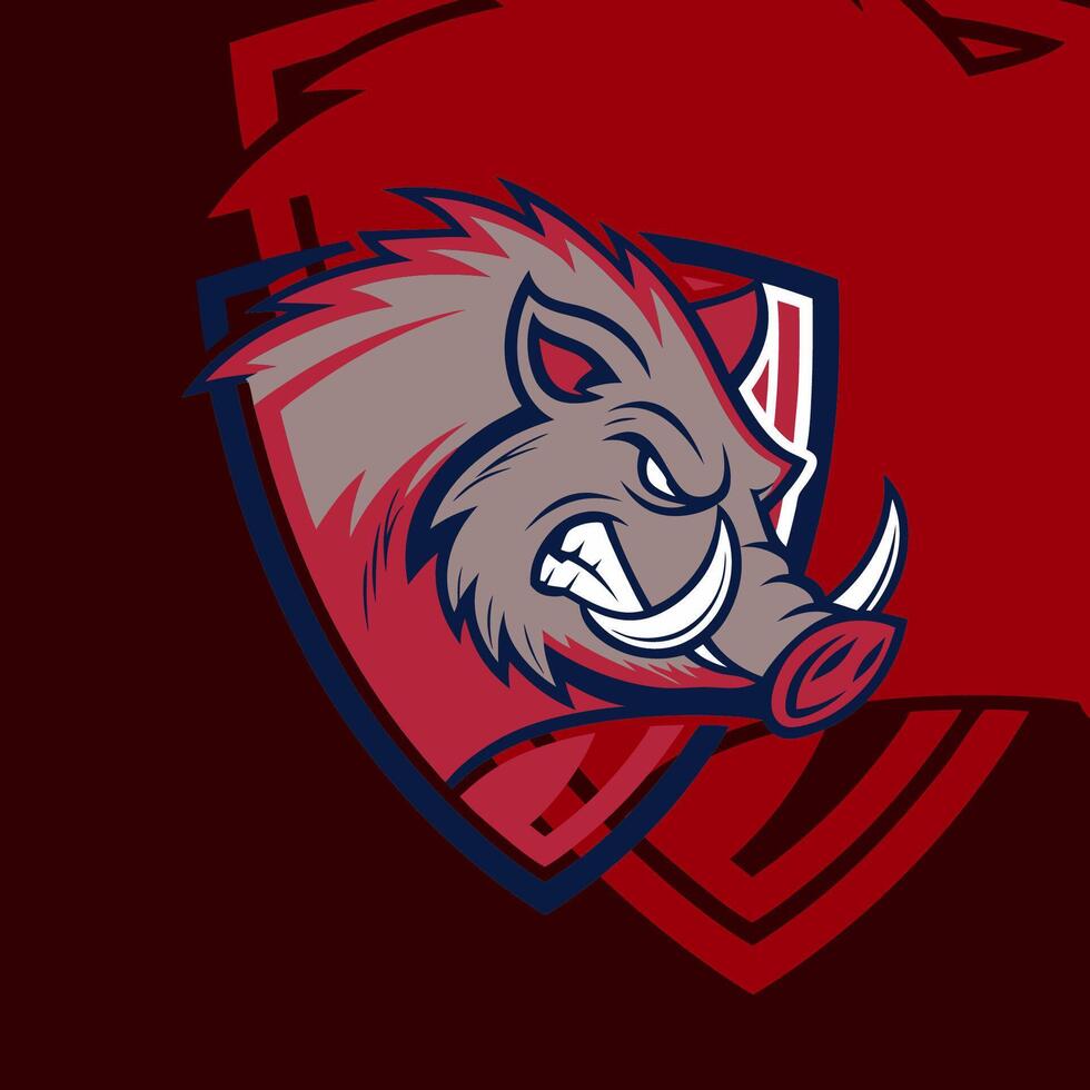 Boar gaming head logo perfect for competitive branding and team identity vector