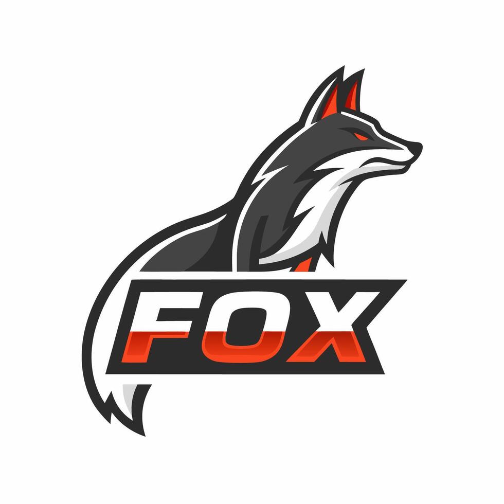 Fox gaming e-sports logo emblem featuring a sleek and creative design for gamers team and teams vector