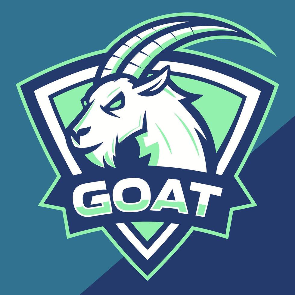 GOAT gaming logo badge design ideal for esports teams branding and gaming enthusiasts seeking a modern emblem vector