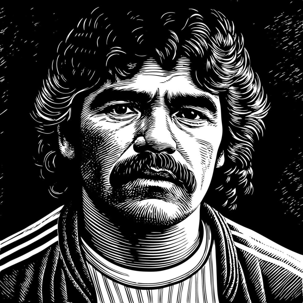 Diego Maradona illustration a tribute to the football legend and Argentina's greatest player, argentina player vector