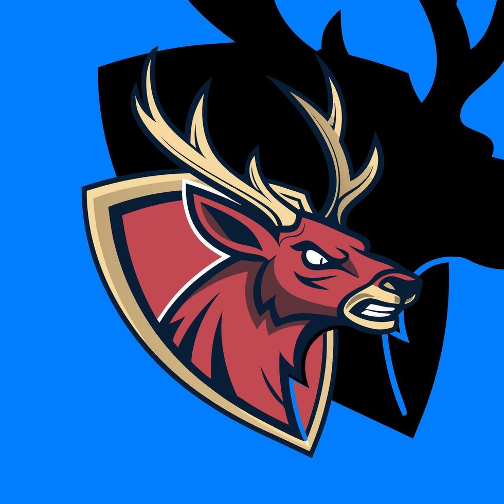 Deer antlers gaming logo showcasing strength and elegance for esports branding vector