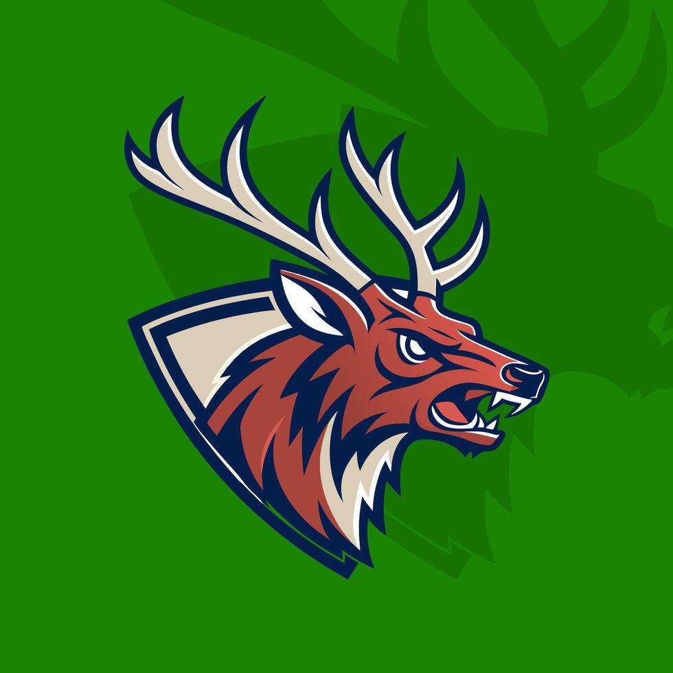 Antlers gaming logo design ideal for esports enthusiasts and branding vector